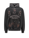 Represent Black Hoodie With Fixed Hood And Maxi Print On The Front In Cotton Man In Black