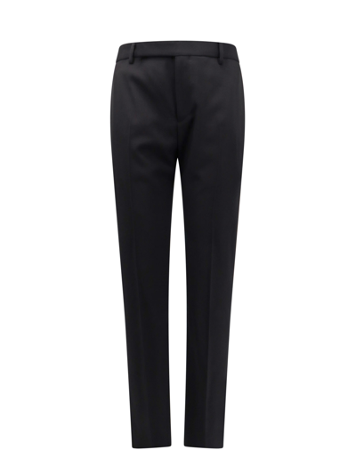 Saint Laurent Men Tuxedo Wool Trouser With Satin Side Band In Black