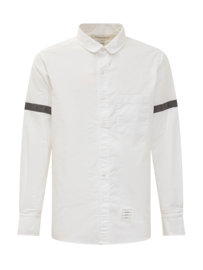 Thom Browne Straight Fit Long Sleeved Shirt In Grey