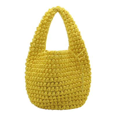 Jw Anderson Logo Charm Popcorn Large Basket Bag In Yellow