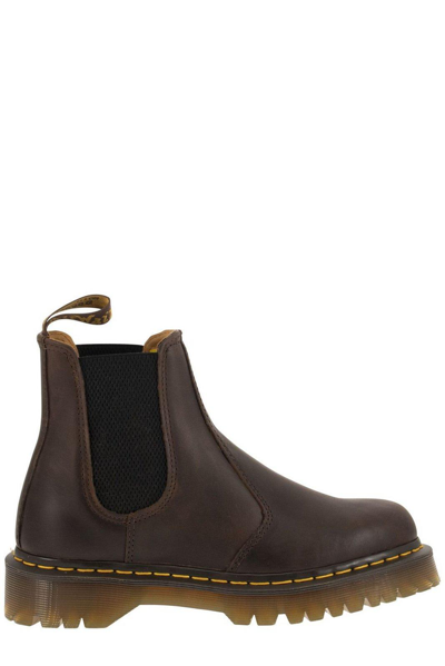 Dr. Martens Leather Ankle Boots In Brown