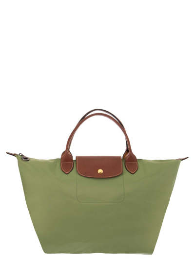 Longchamp Le Pliage Medium Top Handle Bag In Forest Green