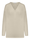 Max Mara V-neck Long-sleeved Jumper In Cacha Chiaro