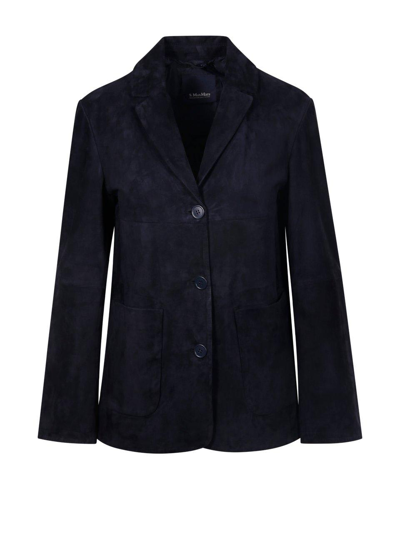 Max Mara The Cube Single-breasted Long-sleeved Jacket In Blu