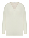 Max Mara V-neck Long-sleeved Jumper In Panna