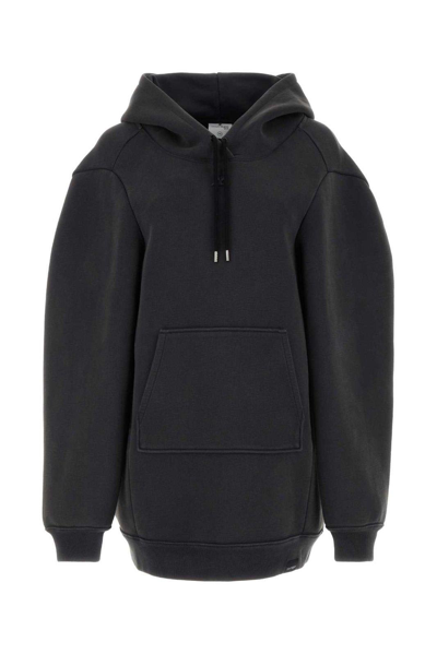 Courrèges Logo-embroidered Hooded Dress In Black