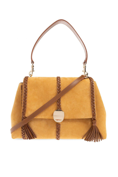 Chloé Penelope Medium Suede Shoulder Bag In Brown