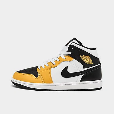 Nike Jordan Air Retro 1 Mid Casual Shoes In Yellow Ochre/black/white/yellow Ochre