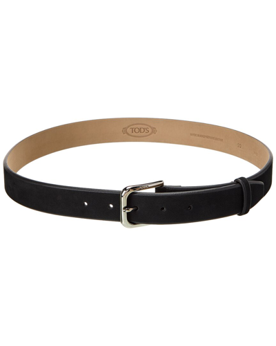 Tod's New Classic Suede Belt In Black