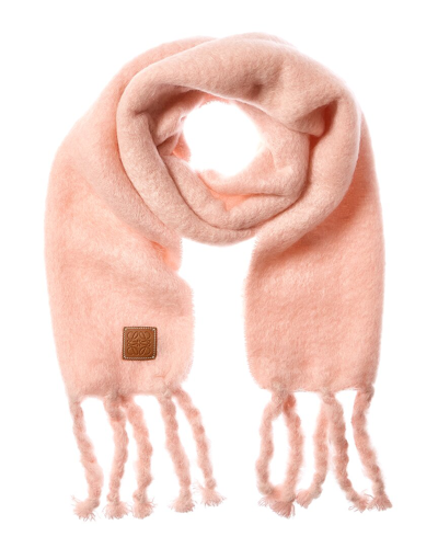 Loewe Mohair & Wool-blend Scarf In Pink