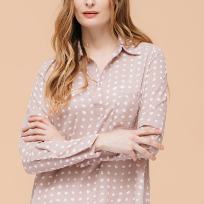 Pleione Long-sleeve Gathered-back Blouse In White