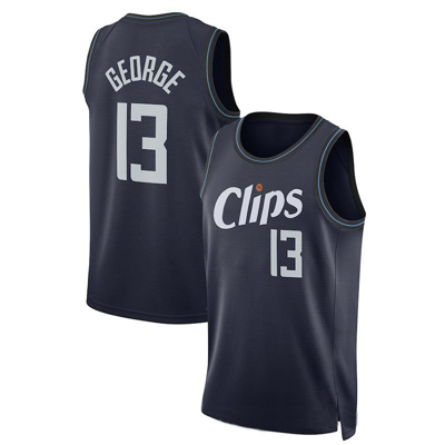 Sheshow Men's La Clippers Paul George 2024 City Edition Jersey Navy In Blue