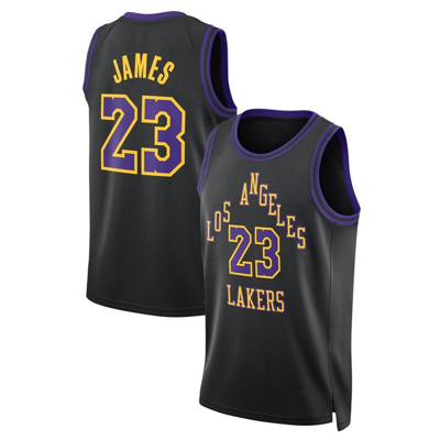 Sheshow Men's Los Angeles Lakers Lebron James Black 2024 City Edition Jersey