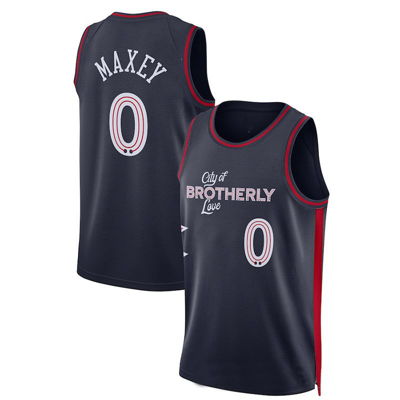 Sheshow Men's Philadelphia 76ers Tyrese Maxey 2024 Finished Swingman Jersey City Edition In Black