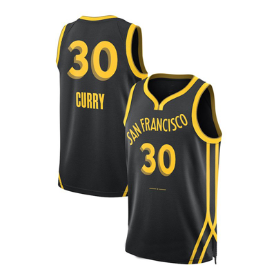 Sheshow Mens's Golden State Warriors Stephen Curry 2024 City Edition Jersey In Black