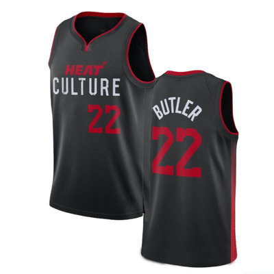 Sheshow Men's Miami Heat Jimmy Butler 22# 2024 City Edition Jersey In Black