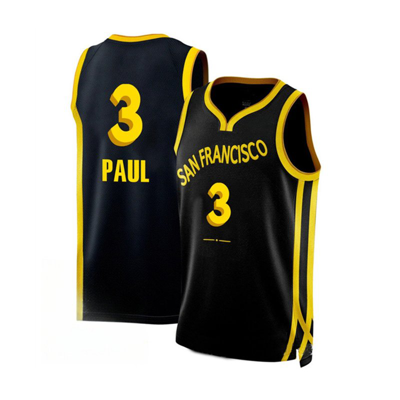 Sheshow Mens's Golden State Warriors Chris Paul 2024 City Edition Jersey In Black