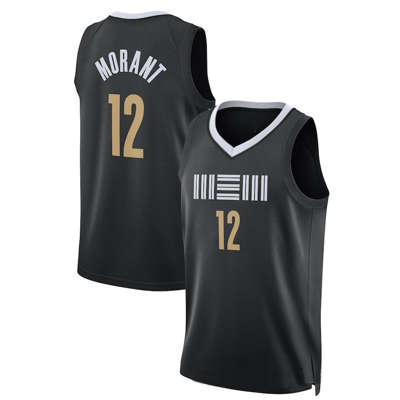 Sheshow Mens Memphis Grizzlies Ja Morant Black 2024 City Edition Jersey