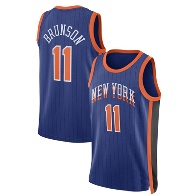 Sheshow Men's New York Knicks Jalen Brunson 2024 City Edition Jersey Blue