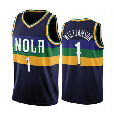 Sheshow Mens New Orleans Pelicans Zion Williamson 2022-23 Navy City Edition Jersey In Blue