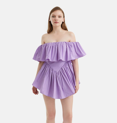 Nocturne Women's Flowy Mini Dress In Purple