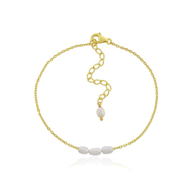Arvino Baroque Pearl Chain Bracelet In Yellow