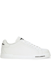 Dolce & Gabbana Leather Sneakers With Lateral Logo Patch In White