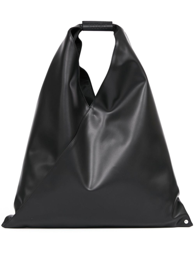 Mm6 Maison Margiela Classic Japanese Faux-leather Tote Bag In Black