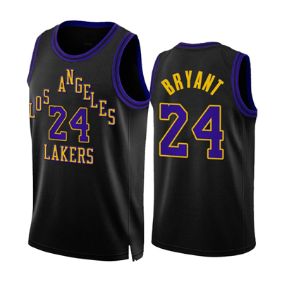 Sheshow Men's Los Angeles Lakers Kobe Bryant Black 2024 City Edition Jersey