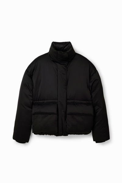 Desigual María Escoté Oversize Padded Jacket In Black