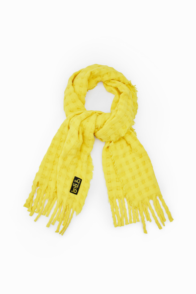Desigual Embossed Scarf In Yellow