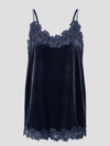 ALESSANDRA GALLO CHENILLE AND LACE TOP