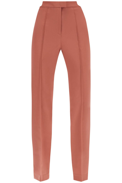 Nensi Dojaka Cool Virgin Wool Pants With Heart Shaped Details In Red