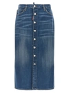 DSQUARED2 DENIM LONG SKIRT SKIRTS BLUE