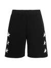 Golden Goose Black Diego Star Collection Bermuda Shorts With Contrasting White Stars