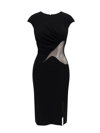 Givenchy Womens Black Semi-sheer Cut-out Woven Midi Dress