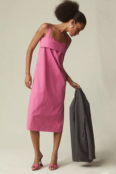 Maeve Cutout Babydoll Midi Dress In Pink