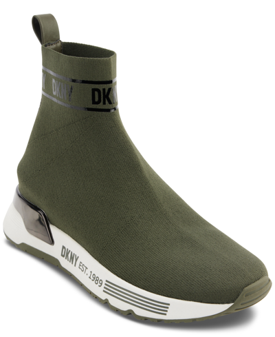 Dkny Women's Neddie Pull-on Sock Sneakers In Green