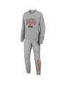 WEAR BY ERIN ANDREWS WOMEN'S WEAR BY ERIN ANDREWS HEATHER GRAY CLEVELAND BROWNS KNIT LONG SLEEVE TRI-BLEND T-SHIRT AND PA