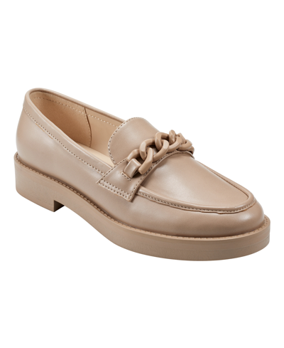 Marc Fisher Women's Babbea Slip-on Almond Toe Casual Loafers In Light Natural