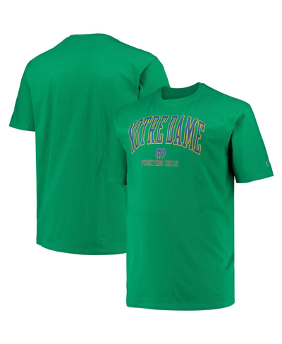 Champion Men's  Green Notre Dame Fighting Irish Big And Tall Arch Over Wordmark T-shirt