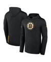 FANATICS MEN'S FANATICS BLACK BOSTON BRUINS AUTHENTIC PRO LIGHTWEIGHT PULLOVER HOODIE