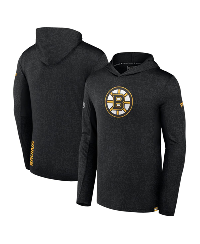 Fanatics Men's  Black Boston Bruins Authentic Pro Lightweight Pullover Hoodie