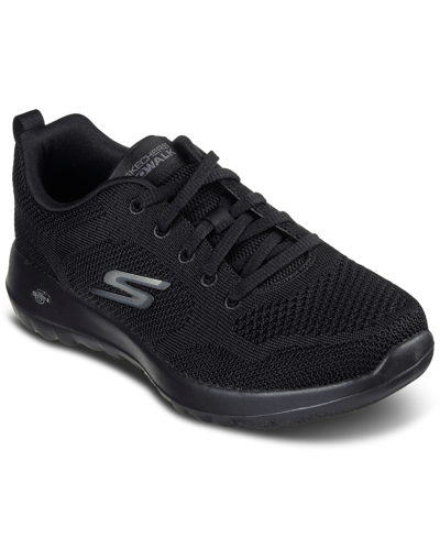 Skechers Women's Go Walk Joy Lace Walking Sneakers From Finish Line In Black