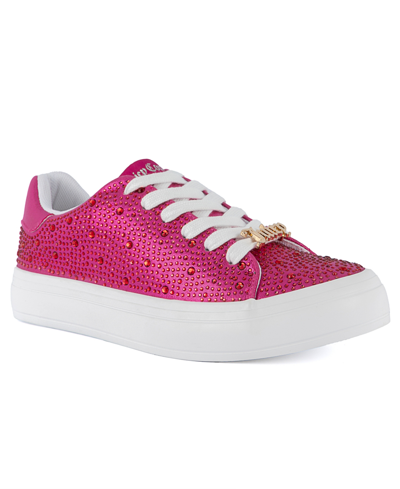 Juicy Couture Women's Alanis B Rhinstone Lace-up Platform Sneakers In Pink