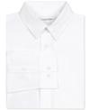 Calvin Klein Big Boys Slim Fit Solid Stretch Poplin Dress Shirt In White