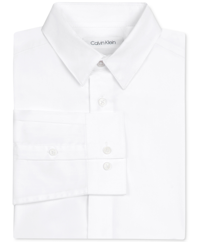 CALVIN KLEIN LITTLE BOYS SOLID STRETCH POPLIN SHIRT