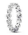 PANDORA STERLING SILVER WITH CLEAR CUBIC ZIRCONIA HEARTS RING