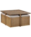 MACY'S DAWNWOOD 40" WOOD SQUARE COCKTAIL NESTING TABLE, CREATED FOR MACY'S