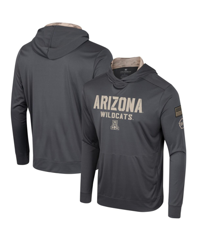 COLOSSEUM MEN'S COLOSSEUM CHARCOAL ARIZONA WILDCATS OHT MILITARY-INSPIRED APPRECIATION LONG SLEEVE HOODIE T-SH